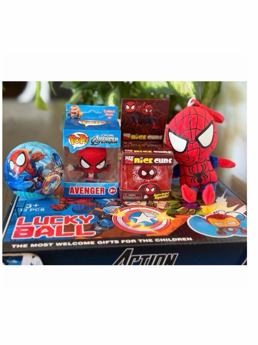 Spider-Man Red Plush & Toy Bundle - Kids Toys 4pc set